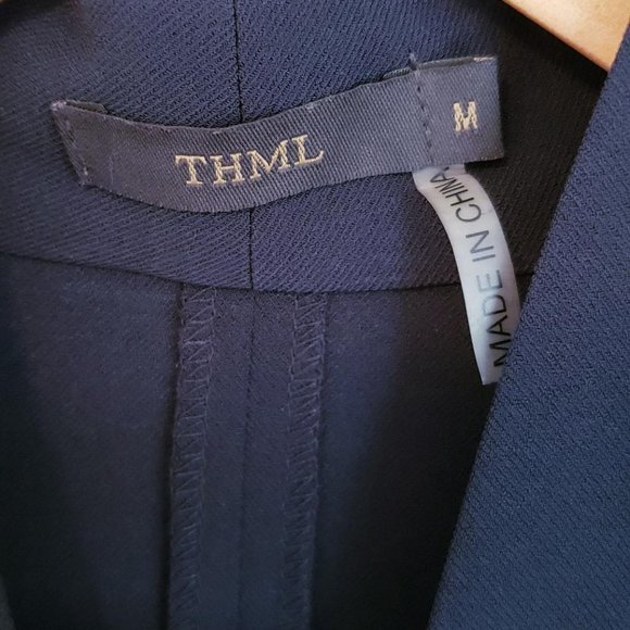 NWOT THML blue dress Medium fits small robe bleu marine - Picture 4 of 8